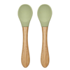 Lepels Lorelli Siliconen/Bamboe 2 stuks Groen