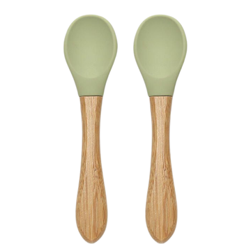 Lepels Lorelli Siliconen/Bamboe 2 stuks Groen