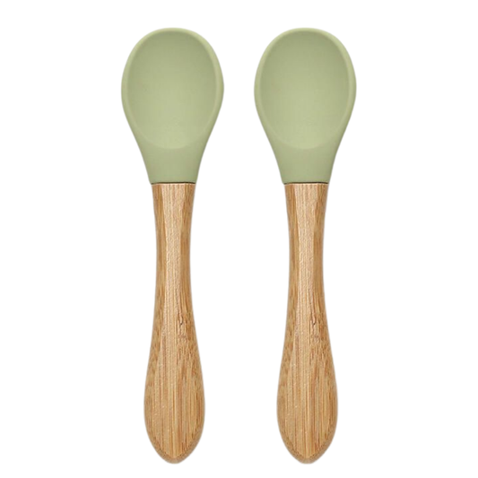 Lepels Lorelli Siliconen/Bamboe 2 stuks Groen