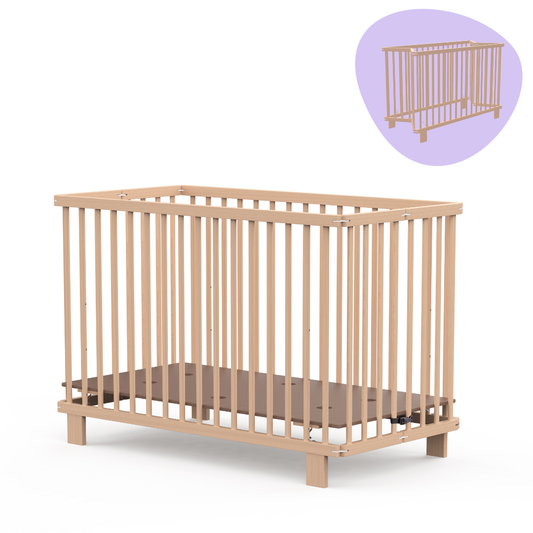 Ledikant Baaloo Sam Inklapbaar 60x102 Naturel