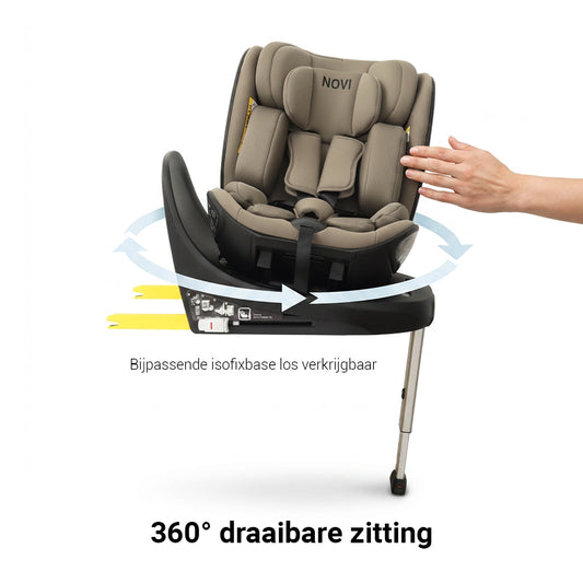 Autostoel Novi Joey Pro 360° Dark Taupe