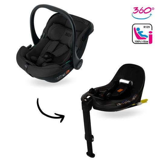 Autostoel Novi Jacky Pro 360° I-Size All Black & Base