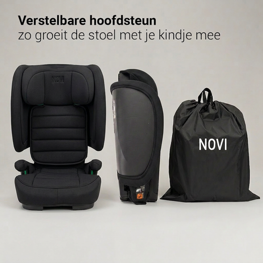 Autostoel Novi Max I-Size All Black Incl. Draagtas