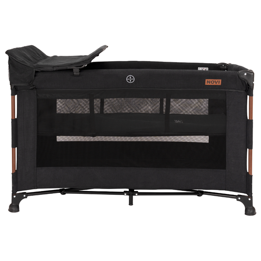 Campingbed Novi Nora Luxe Walnut/Brilliant Black