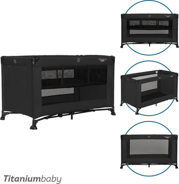 Campingbed Titanium Baby Smart Jordan Black incl. bodemverhoger