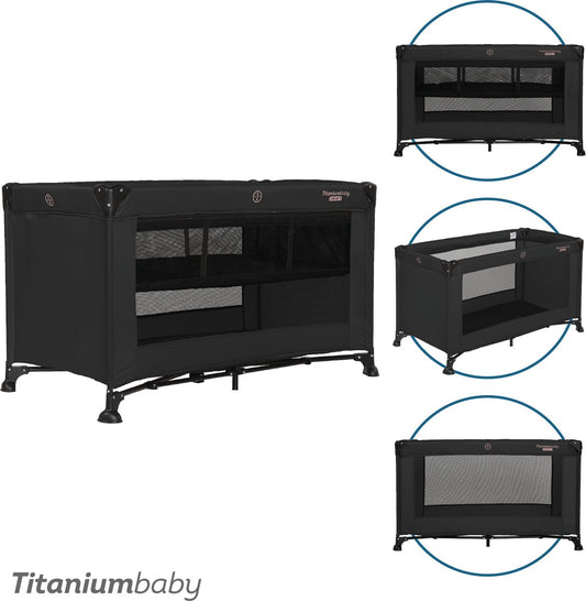 Campingbed Titanium Baby Smart Jordan Black incl. bodemverhoger