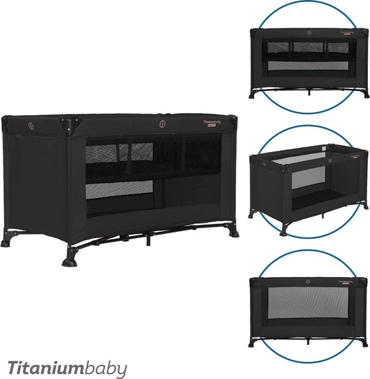 Campingbed Titanium Baby Smart Jordan Black incl. bodemverhoger