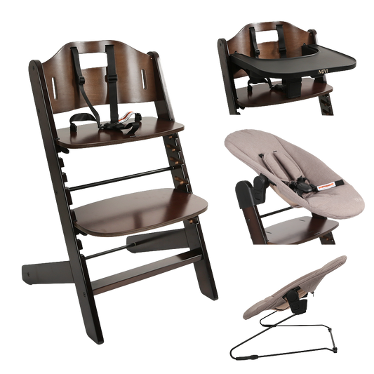 Kinderstoel Novi 1-2-Grow Complete Walnut/Hazel Melange V2