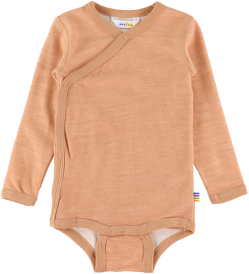 Joha Wikkelromper l/s - Wol/Bamboe - De perzik - Joha - 80 - Rompers Lange Mouw