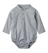 Wheat Hemdromper l/s - Victor - Cloudy Sky - Wheat - 1 jaar (80) - Rompers Lange Mouw