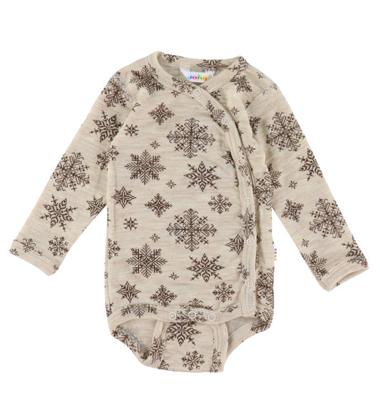 Joha Wikkelromper l/s - Wol - Beige - Joha - 60 - Rompers Lange Mouw