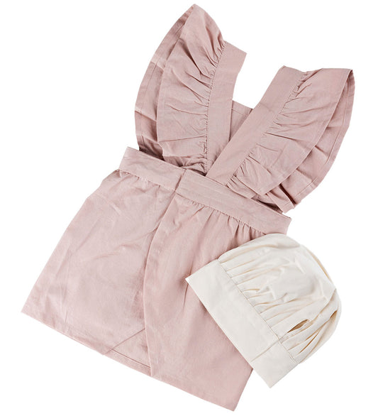 Sebra Schort m. Koksmuts - Dusty Pink/Wit - Sebra - OneSize - Schorten