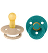 BIBS Colour Fopspenen - 2-pack - Maat 2 - Rond - Taupe/Duiken - BIBS - 6-18 mnd - Fopspenen