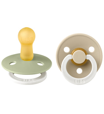 BIBS Colour Gloeiende spenen - Maat 1 - 2-pack - Rond - Sage Glo - BIBS - OneSize - Fopspenen