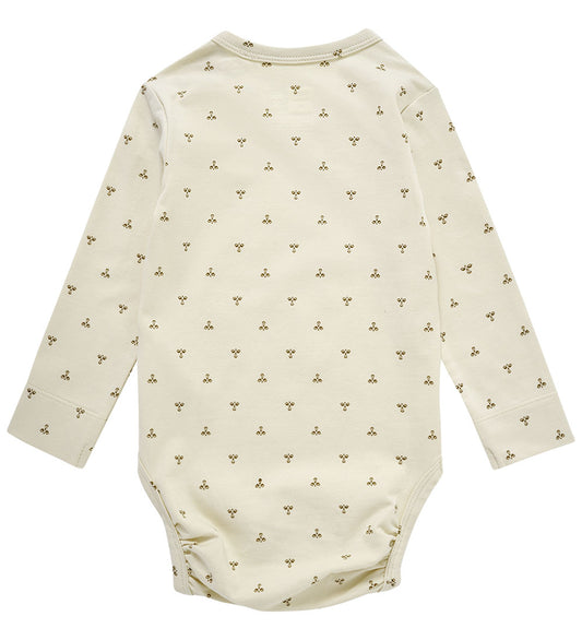Hummel Romper L/æ - hmlBeesy - Witkapgrijs - Hummel - 1 jaar (80) - Rompers Lange Mouw