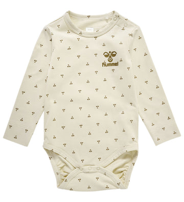 Hummel Romper L/æ - hmlBeesy - Witkapgrijs - Hummel - 1 jaar (80) - Rompers Lange Mouw