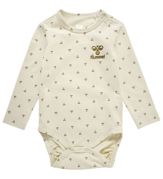 Hummel Romper L/æ - hmlBeesy - Witkapgrijs - Hummel - 1 jaar (80) - Rompers Lange Mouw