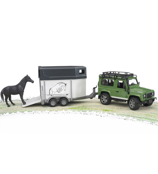 Bruder Auto - Land Rover Defender m. Paardentrailer - 02592 - Bruder - OneSize - Auto´s
