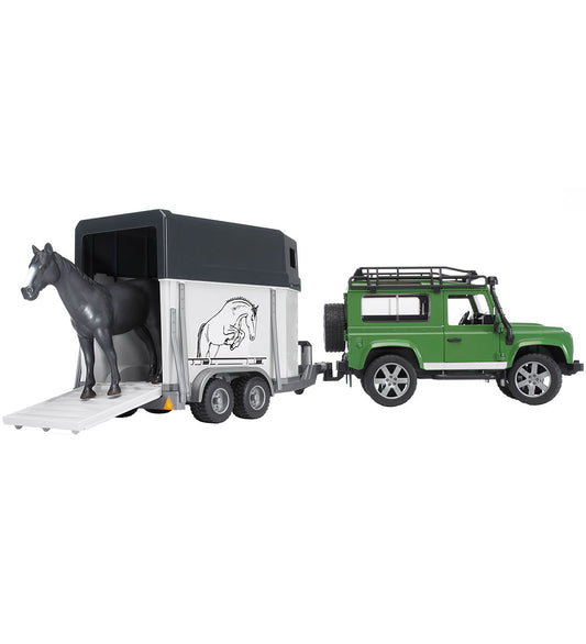 Bruder Auto - Land Rover Defender m. Paardentrailer - 02592 - Bruder - OneSize - Auto´s