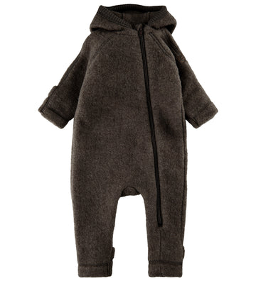 Mikk-Line Wagenspak m. Muts - Wol - Dark Brown Melange - Mikk-Line - 62 - Wagenspakken