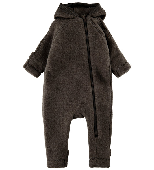 Mikk-Line Wagenspak m. Muts - Wol - Dark Brown Melange - Mikk-Line - 62 - Wagenspakken