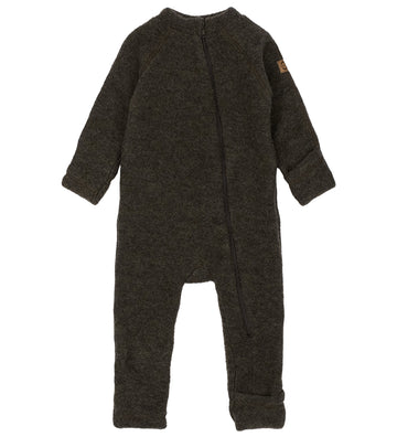 Mikk-Line Wagenspak - Wol - Noos - Dark Brown Melange - Mikk-Line - 4 jaar (104) - Wagenspakken