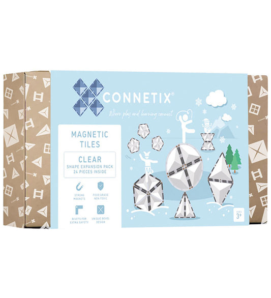 Connetix Magneetset - 24 Onderdelen - Clear Vormuitbreidingspakk - Connetix - OneSize - Magnetisch speelgoed