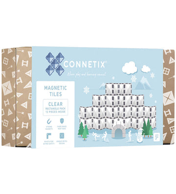 Connetix Magneetset - 12 Onderdelen - Clear Rechthoekig pakket - Connetix - OneSize - Magnetisch speelgoed