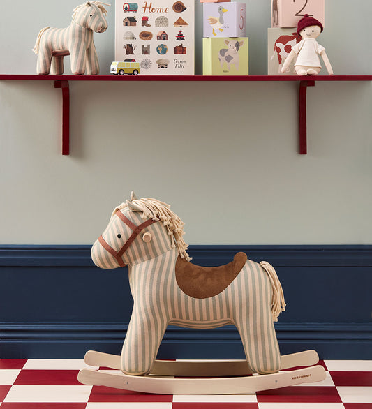 Kids Concept Schommelpaard - za M - Aiden - Blauw/Wit - Kids Concept - OneSize - Schommelpaarden
