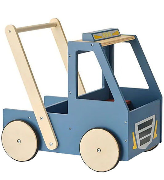 Kids Concept Loopwagen - Hout - Vrachtwagen - Aiden - Blauw - Kids Concept - OneSize - Loopwagens