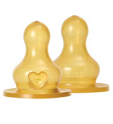 BIBS flessenspeen - 2-pack - Slow Flow - Natuurlijk Rubber - BIBS - OneSize - Flessenspenen