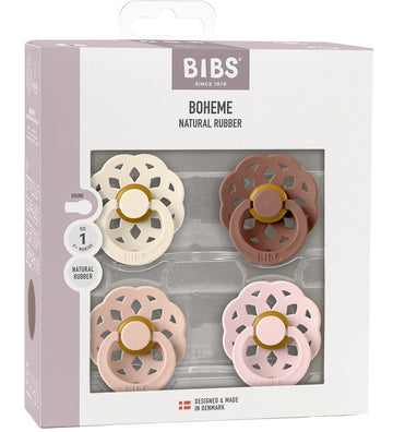 BIBS Bohemen Fopspenen - Maat 1 - 4-pack - Rond - Blush Mix - BIBS - 0-6 mnd - Fopspenen