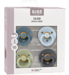 BIBS Colour Fopspenen - Maat 1 - 4-pack - Rond - Baby Blue Mix - BIBS - 0-6 mnd - Fopspenen