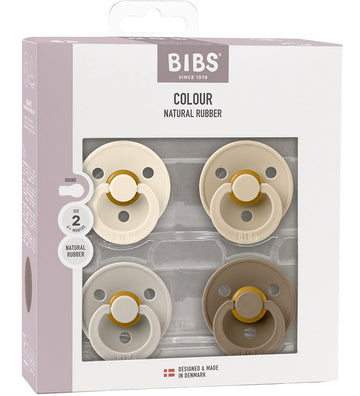 BIBS Colour Fopspenen - Maat 2 - 4-pack - Rond - Vanilla Mix - BIBS - 6-18 mnd - Fopspenen