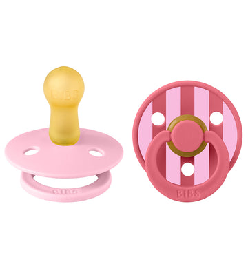 BIBS Colour Fopspenen - Maat 2 - 2-pack - Rond - Baby Pink/Coral - BIBS - 6-18 mnd - Fopspenen