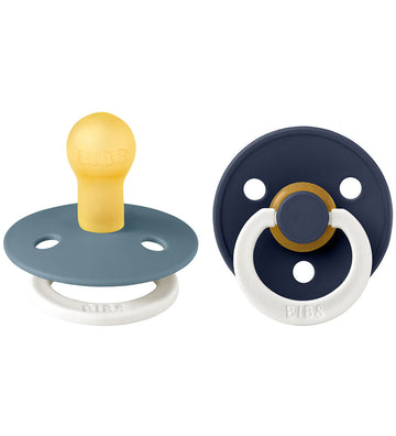 BIBS Colour Gloeiende spenen - Maat 2 - 2-pack - Rond - Petrol/D - BIBS - 6-18 mnd - Fopspenen