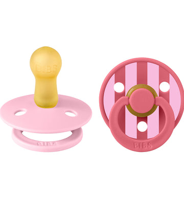BIBS Colour Fopspenen - Maat 1 - 2-pack - Rond - Baby Pink/Coral - BIBS - 0-6 mnd - Fopspenen