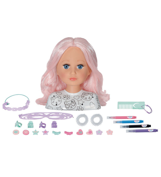 Baby Born Make-uphoofd m. Accessoires - Zus Styling Artiest - BABY born - OneSize - Poppen