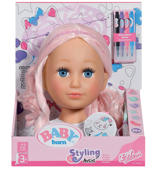 Baby Born Make-uphoofd m. Accessoires - Zus Styling Artiest - BABY born - OneSize - Poppen