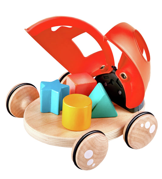 Hape Trekspeelgoed - Lieveheersbeestje m. Blokken - Hape - OneSize - Trekspeelgoed