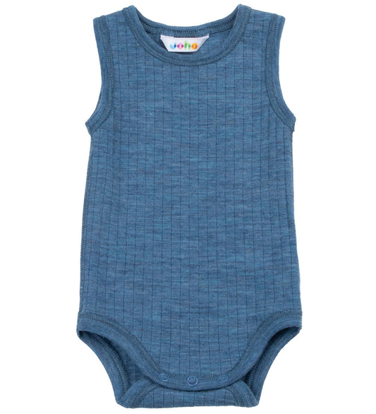 Joha Romper mouwloos - Wol - Denim Blauw - Joha - 50 - Rompers Mouwloos