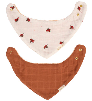 Filibabba Slabbetjes - Mousseline/Badstof - 2-pack - Lucky/Amber - Filibabba - OneSize - Kwijlsjaaltjes