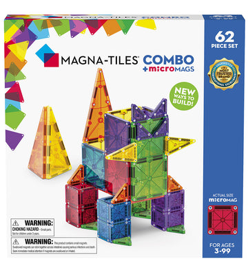 Magna-Tiles Magneetset - 62 Onderdelen - MicroMAGS & Combo - Magna-Tiles - OneSize - Magnetisch speelgoed