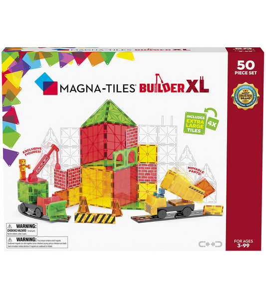 Magna-Tiles Magneetset - 50 Onderdelen - Bouwer XL + MicroMAGS - Magna-Tiles - OneSize - Magnetisch speelgoed