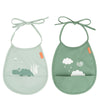 Done by Deer Slabbetjes - PU - 2-pack - Croco Green - Done by Deer - OneSize - Slabbetjes