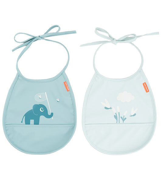 Done by deer Slabbetjes - PU - 2-pack - Elphee Blue - Done by Deer - OneSize - Slabbetjes