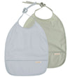 Filibabba Slabbetjes m. Zak - PU - 2-pack - Pearl Blue/Desert S - Filibabba - OneSize - Slabbetjes