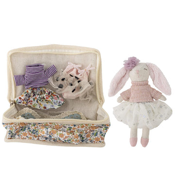 Bloomingville Stoffen pop m. Opbergtas - 15 cm - Milly - Cr - Bloomingville - OneSize - Poppen