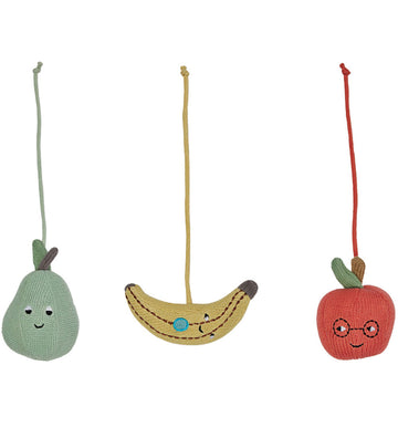 OYOY Hangspeeltje - 3 stk - Fruit - Yellow/Rood/Green - OYOY - OneSize - Hangspeeltjes