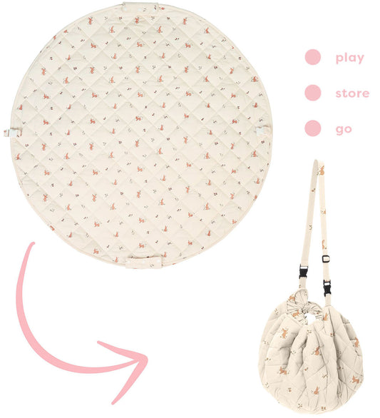 Play&Go Speelmat - 3-in-1 - Ø130 cm - Bloei Rabbit - Play&Go - OneSize - Speelmaten